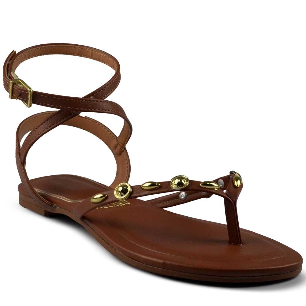 Sandália Rasteira Vizzano Feminina 6528.108 Marrom 2