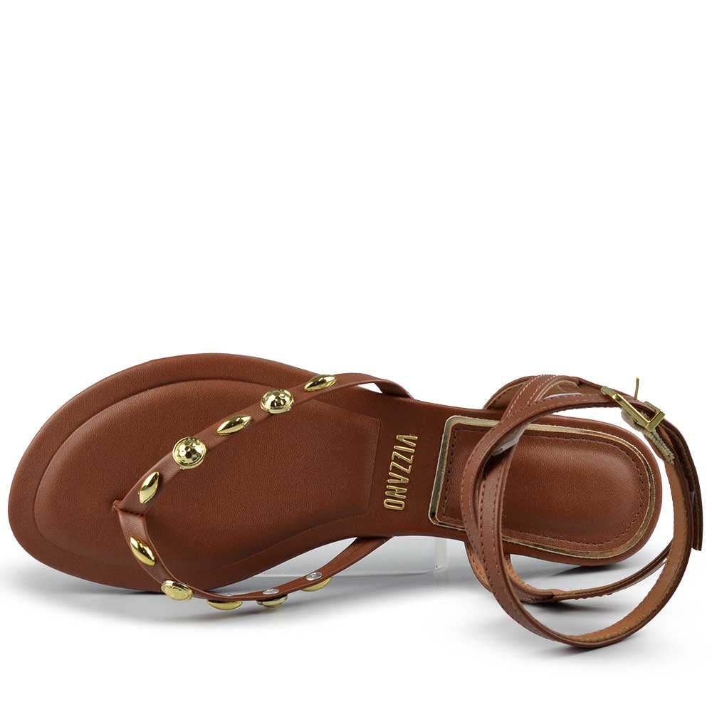 Sandália Rasteira Vizzano Feminina 6528.108 Marrom 4