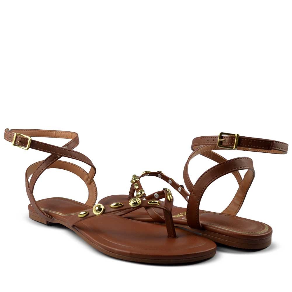 Sandália Rasteira Vizzano Feminina 6528.108 Marrom 6