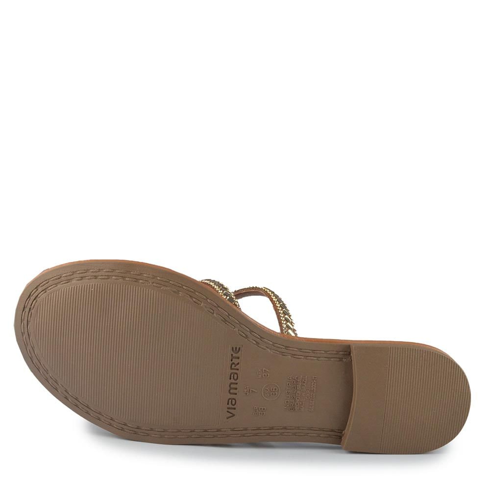 Sandália Rasteira Via Marte Feminina 308-004-01 Marrom 5