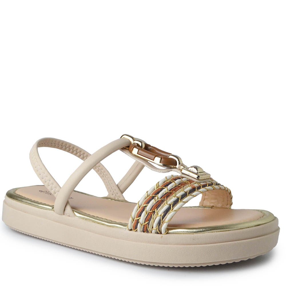 Sandália Flatform Mississipi Feminina JO061 Bege 2