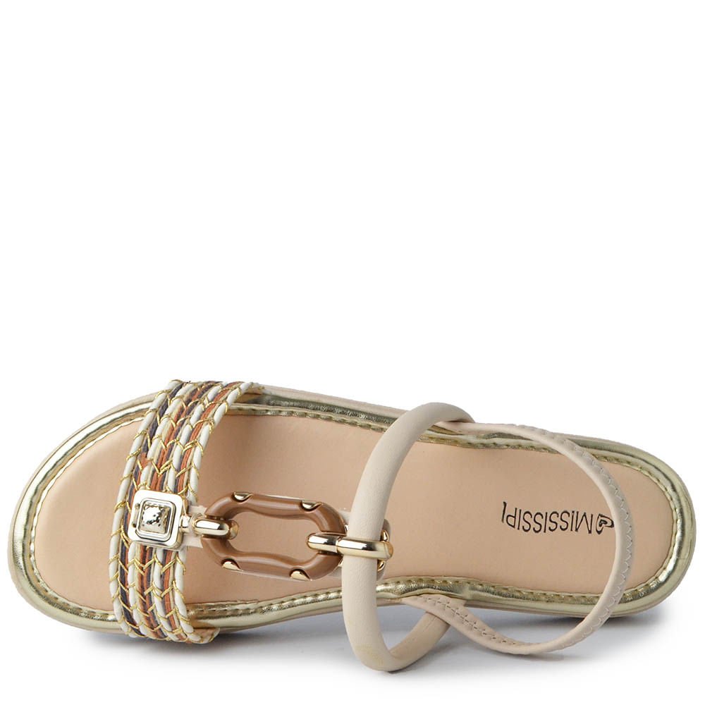 Sandália Flatform Mississipi Feminina JO061 Bege 4