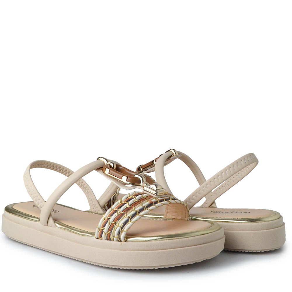 Sandália Flatform Mississipi Feminina JO061 Bege 6
