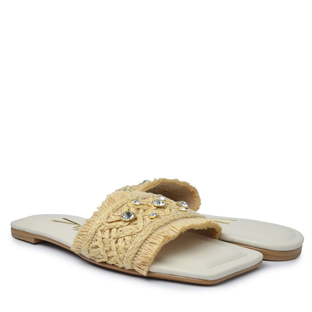 Sandália Rasteira Vizzano Feminina 6513.324 Bege 6