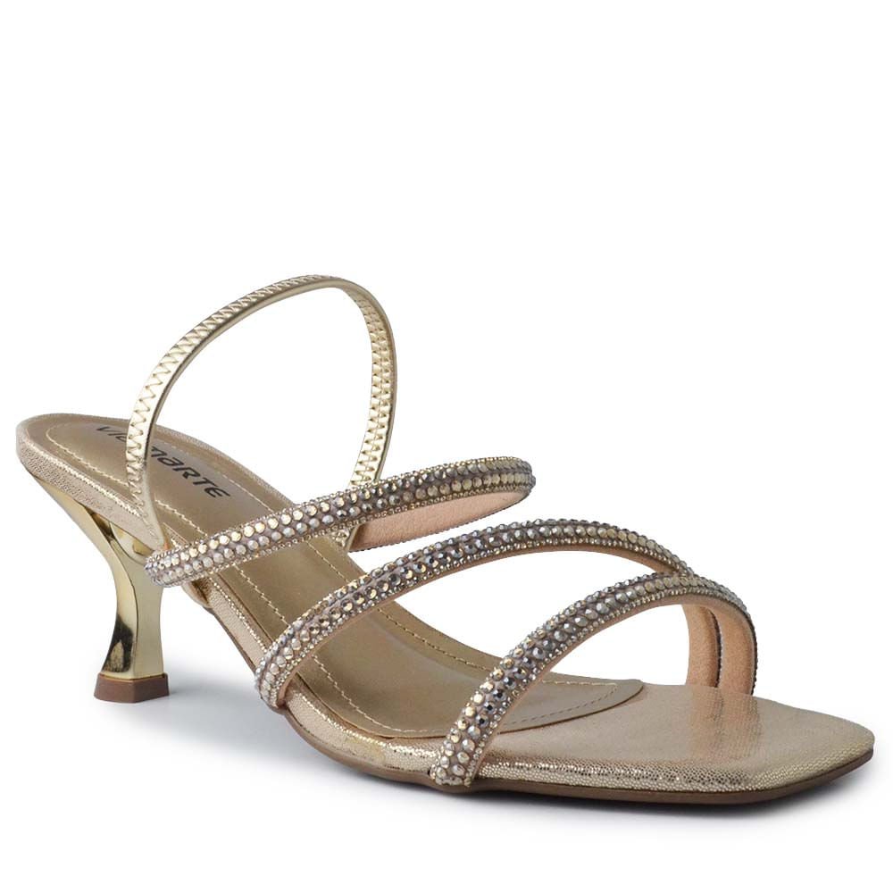 Sandália Salto Alto Via Marte Feminina 177-045-04 Dourado 2