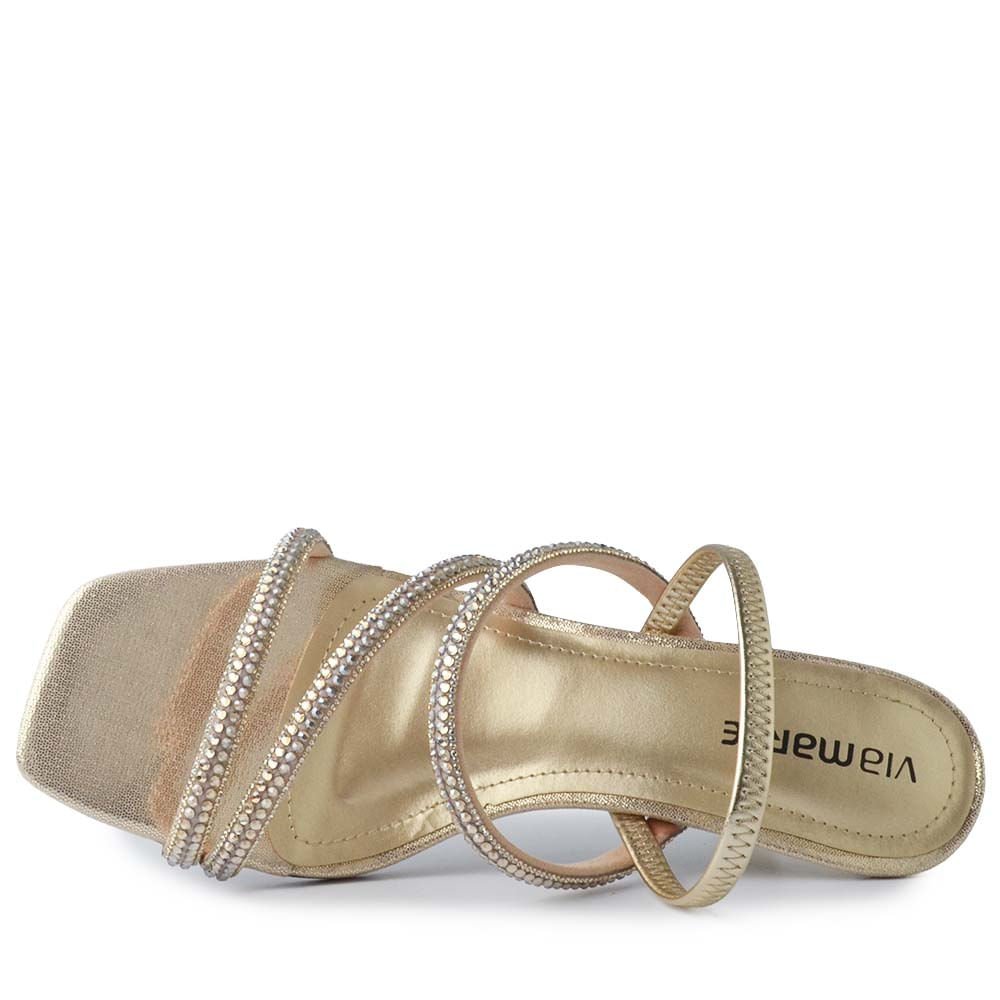 Sandália Salto Alto Via Marte Feminina 177-045-04 Dourado 4