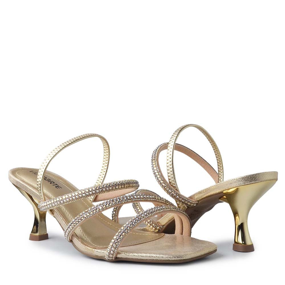 Sandália Salto Alto Via Marte Feminina 177-045-04 Dourado 6