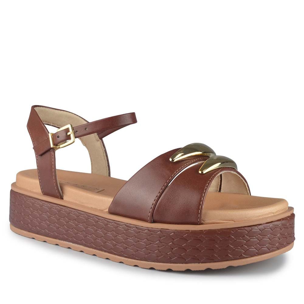 Sandália Papete Ramarim Feminina 2543204 Marrom 2