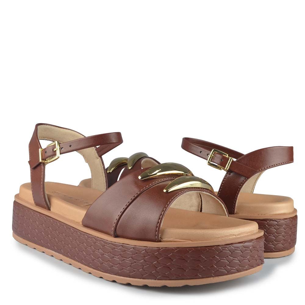 Sandália Papete Ramarim Feminina 2543204 Marrom 6