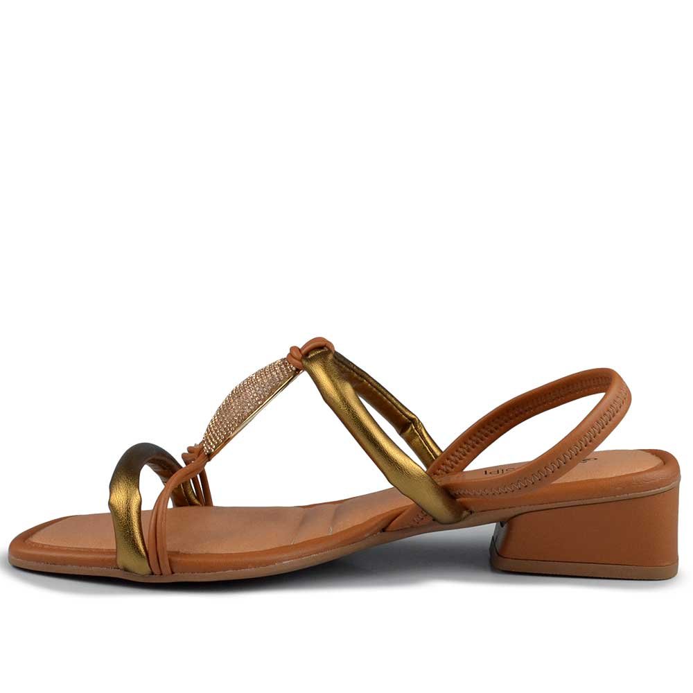 Sandália Salto Baixo Mississipi Feminino MF252 Bronze 2