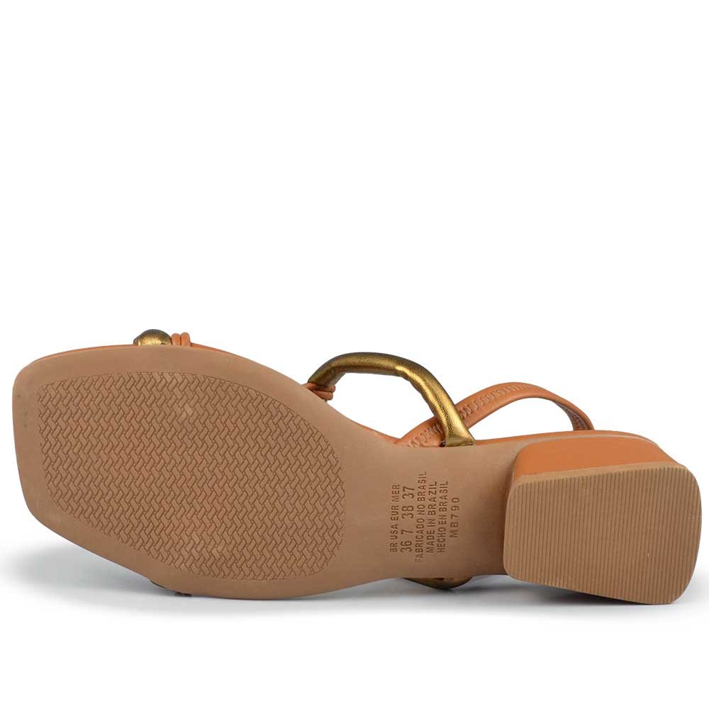 Sandália Salto Baixo Mississipi Feminino MF252 Bronze 4