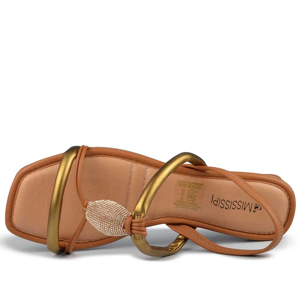 Sandália Salto Baixo Mississipi Feminino MF252 Bronze 3
