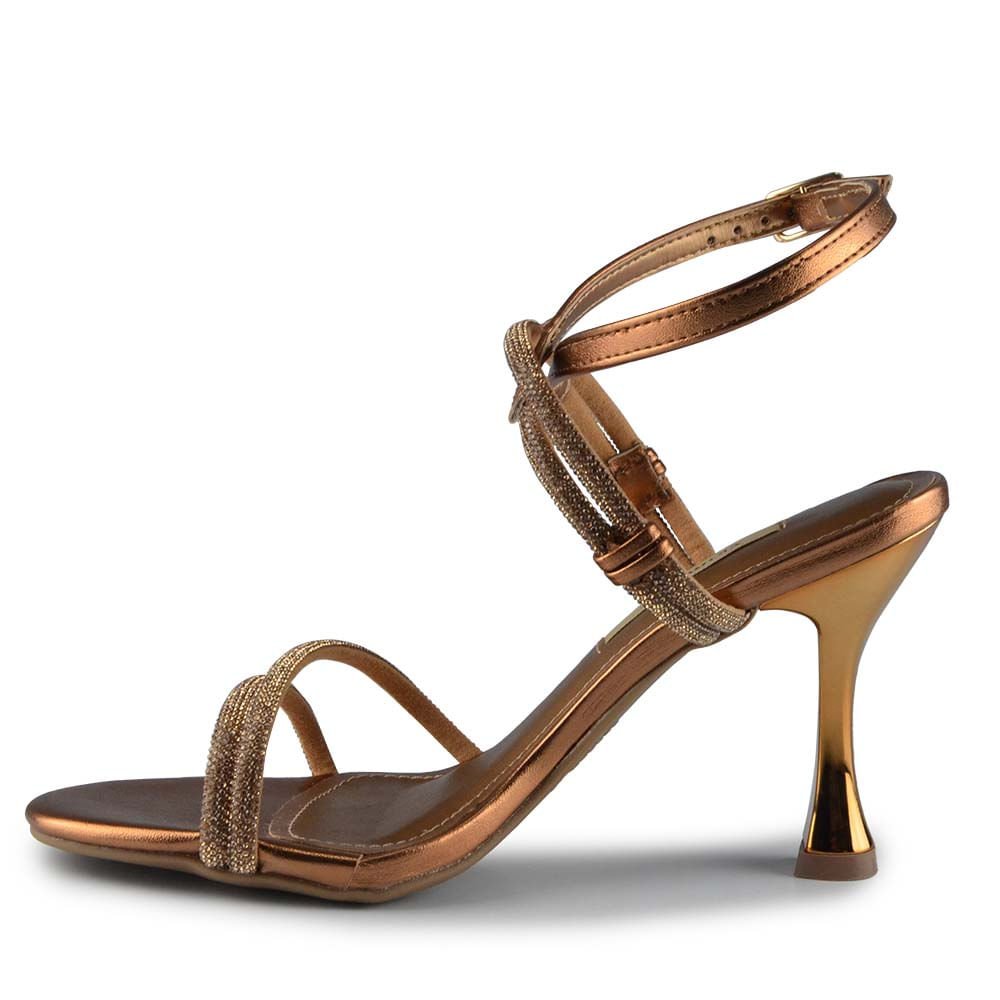Sandália Salto Alto Via Marte Feminina 149-028-02 Bronze 2