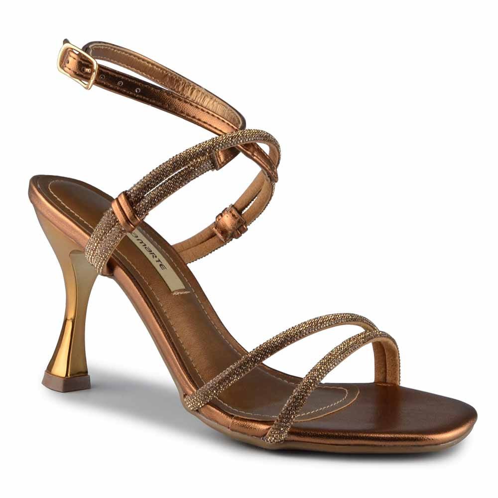 Sandália Salto Alto Via Marte Feminina 149-028-02 Bronze 3