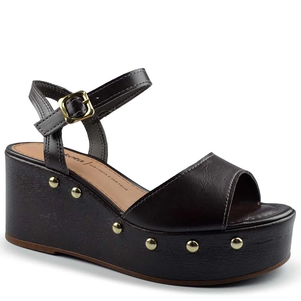 Sandália Anabela Dakota Feminina Y9542 Preto 2