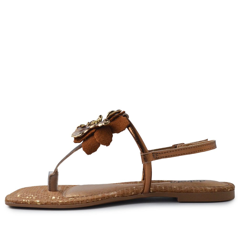 Sandália Rasteira Dakota Feminina DB011 Bronze 3
