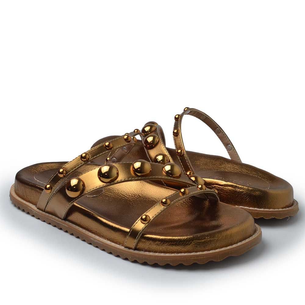 Sandália Flatform Cazzualen Feminina 10300-24916 Bronze 6