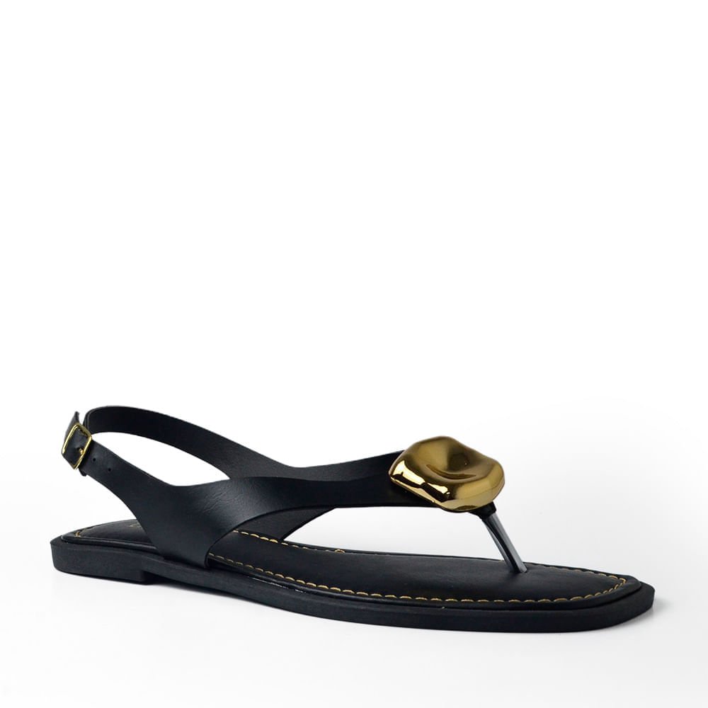 Sandália Rasteira Lacolly Feminina 951946 Preto 2