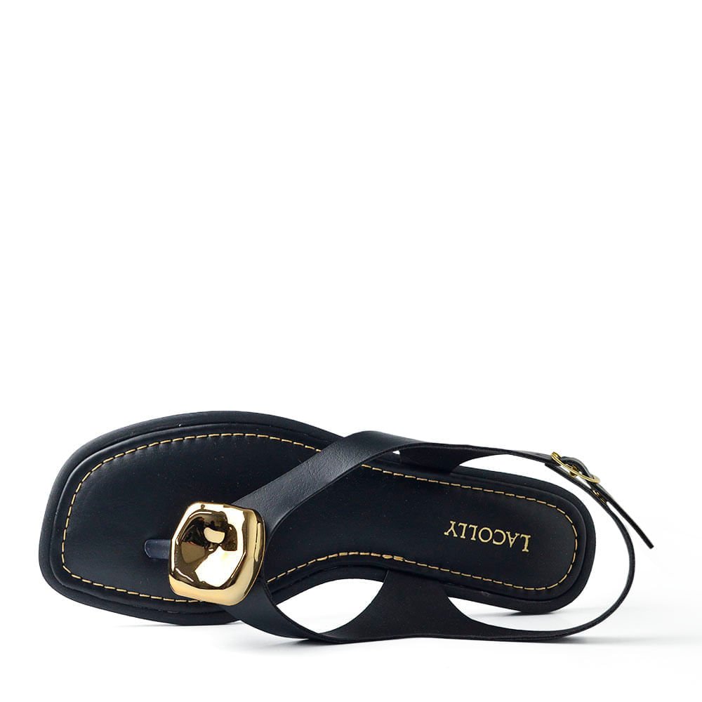 Sandália Rasteira Lacolly Feminina 951946 Preto 4