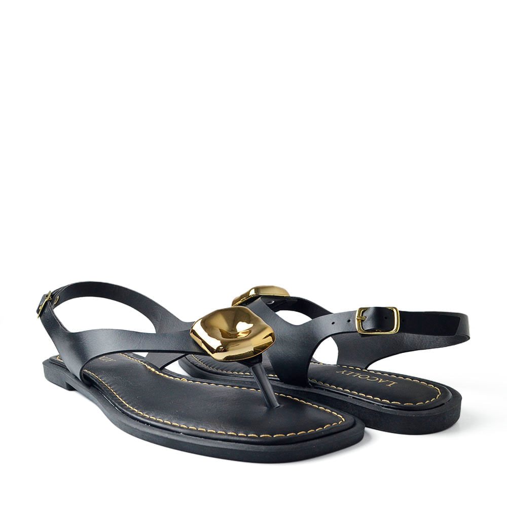 Sandália Rasteira Lacolly Feminina 951946 Preto 6
