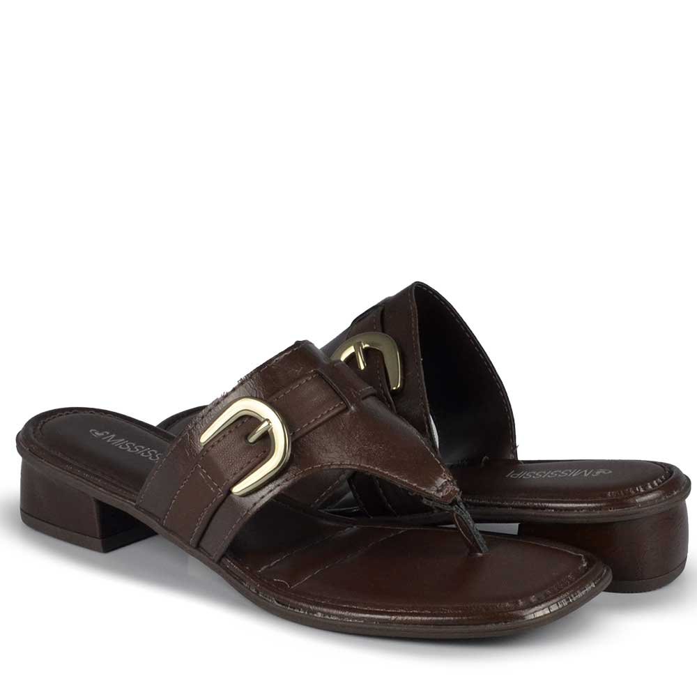 Tamanco Salto Baixo Mississipi Feminino MF892 Café 6