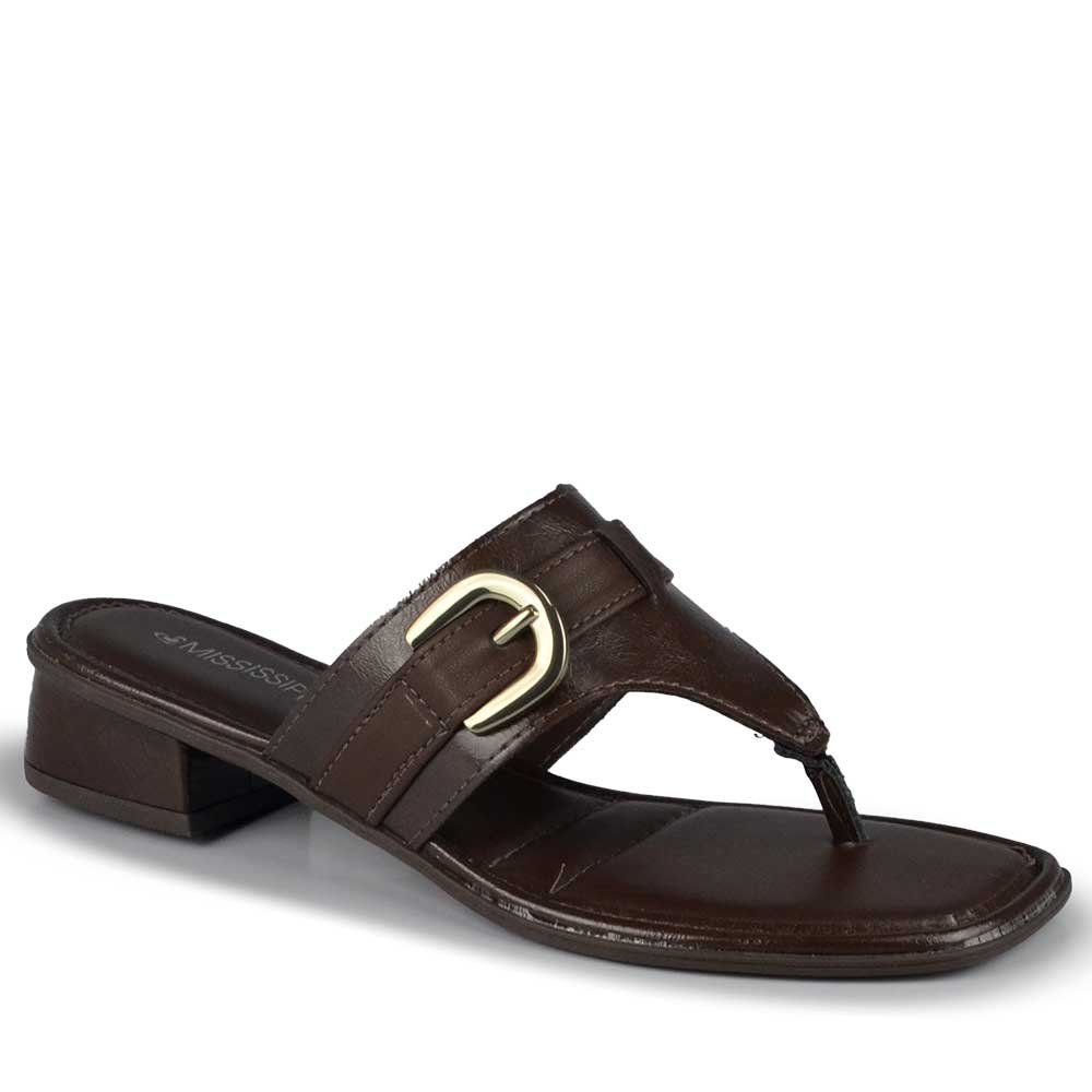 Tamanco Salto Baixo Mississipi Feminino MF892 Café 2