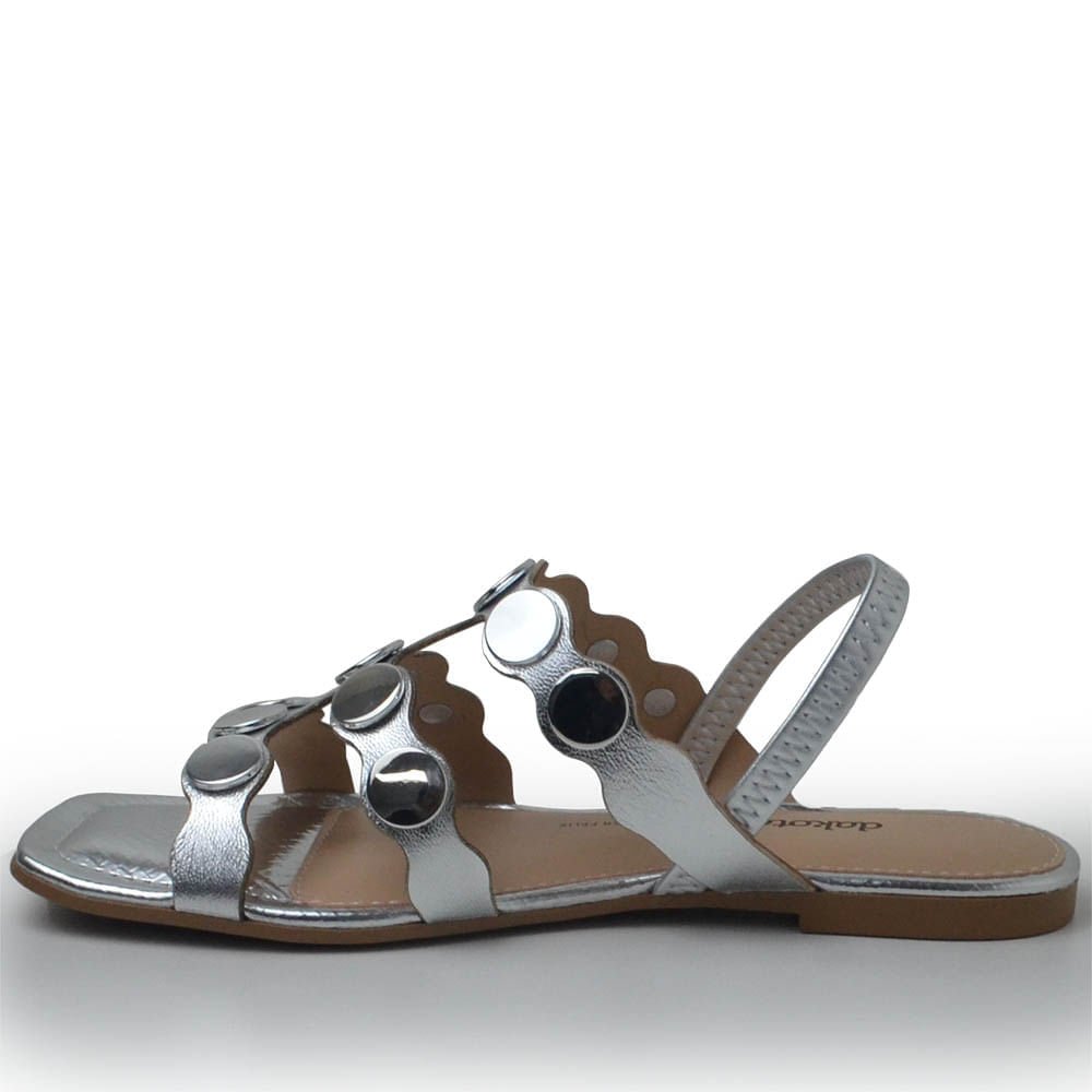 Sandália Rasteira Dakota Feminina Y7601 Prata 3