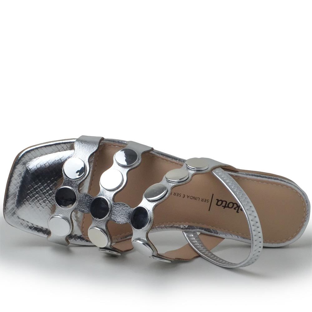 Sandália Rasteira Dakota Feminina Y7601 Prata 4