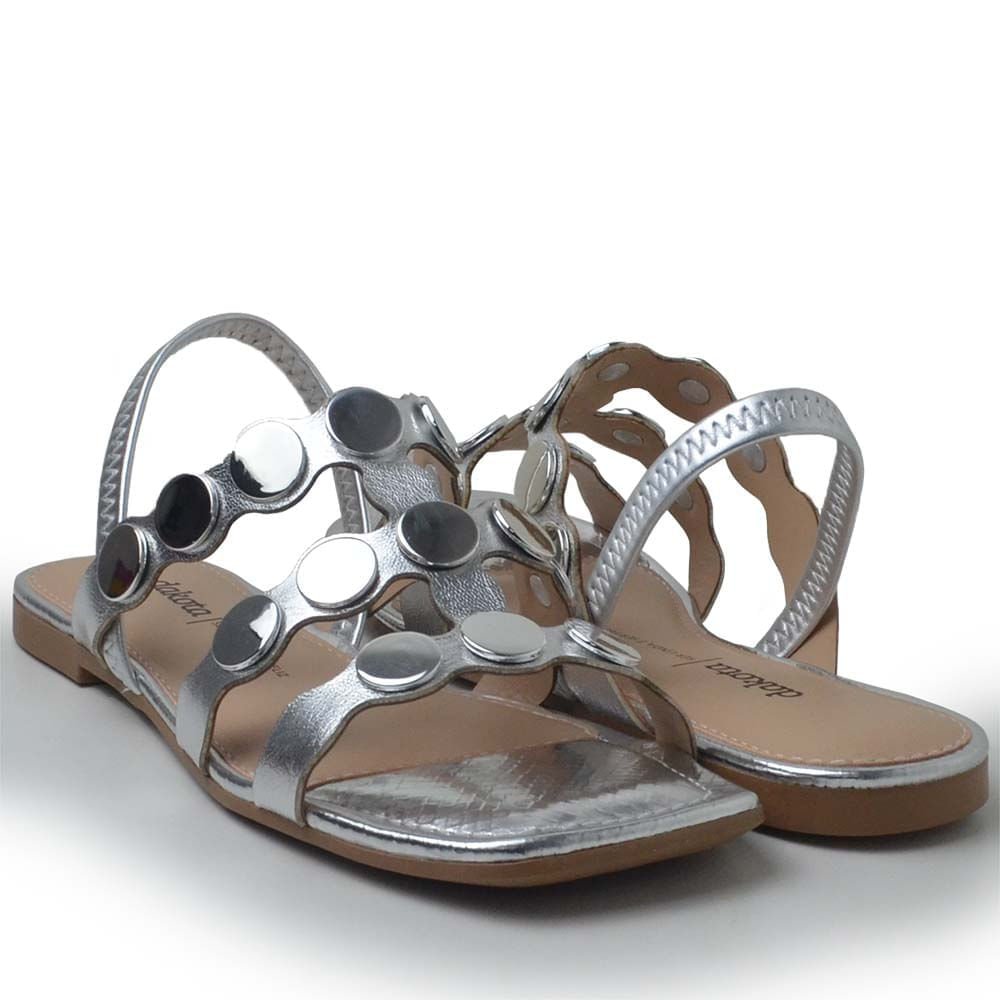 Sandália Rasteira Dakota Feminina Y7601 Prata 6