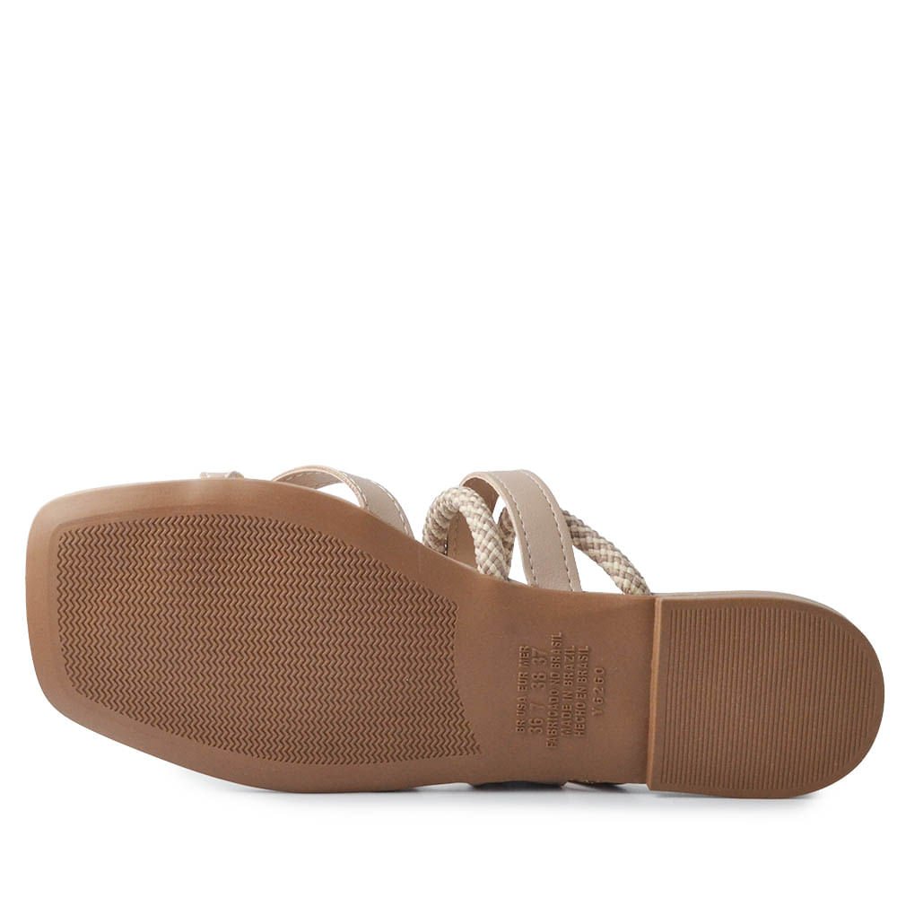 Sandália Rasteira Dakota Feminina Y9602 Bege 5