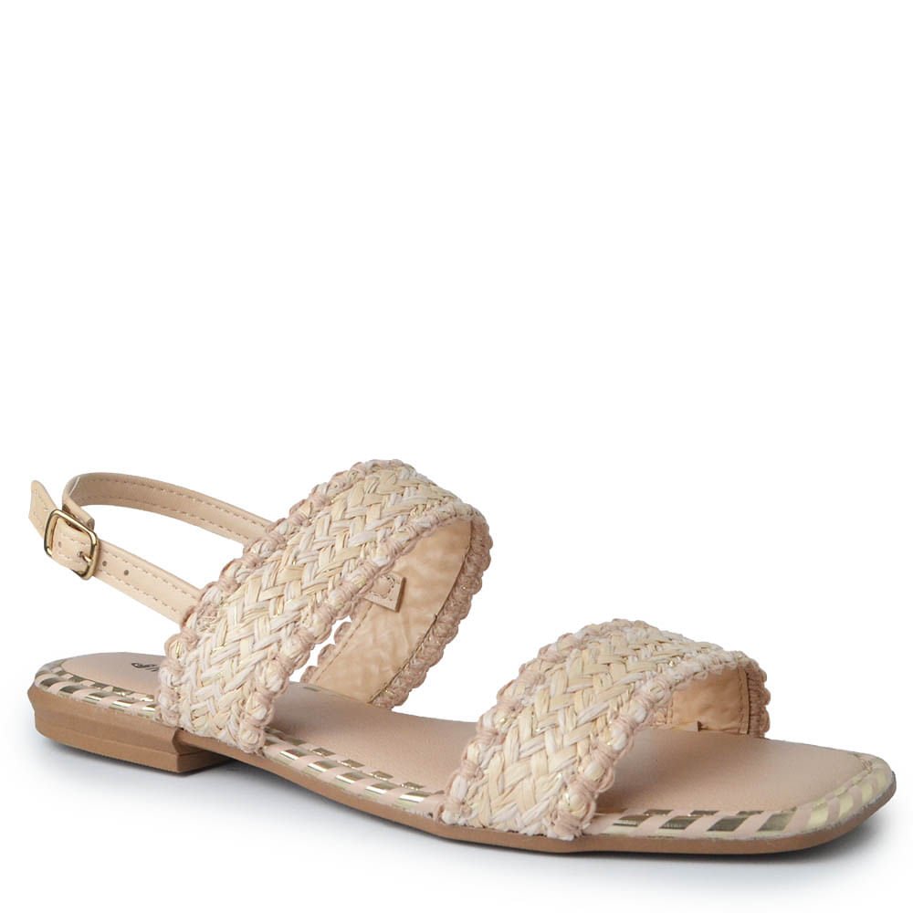Sandália Rasteira Mississipi Feminina J0151 Bege 2