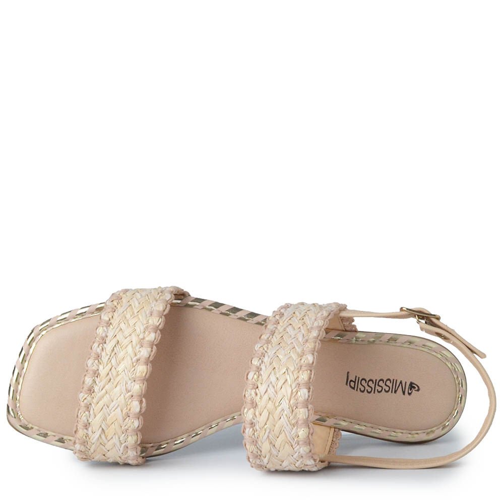 Sandália Rasteira Mississipi Feminina J0151 Bege 4