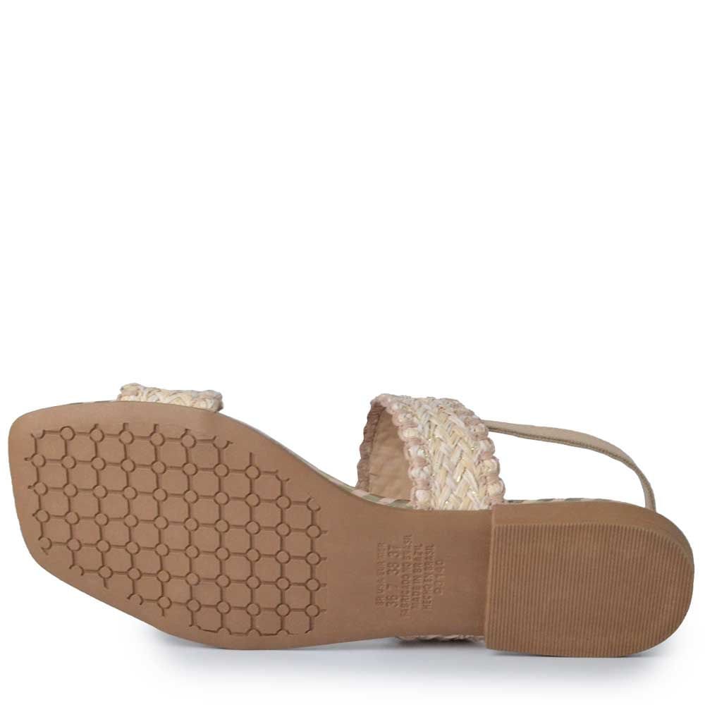 Sandália Rasteira Mississipi Feminina J0151 Bege 5