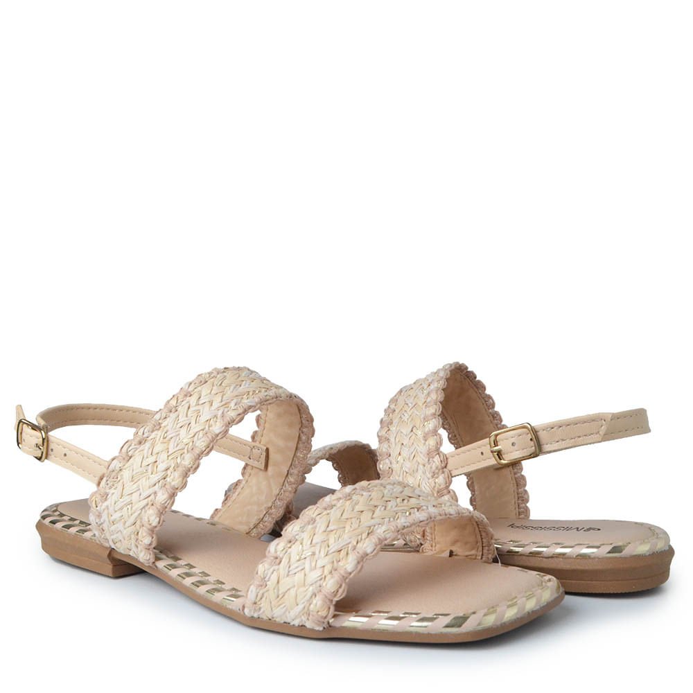 Sandália Rasteira Mississipi Feminina J0151 Bege 6