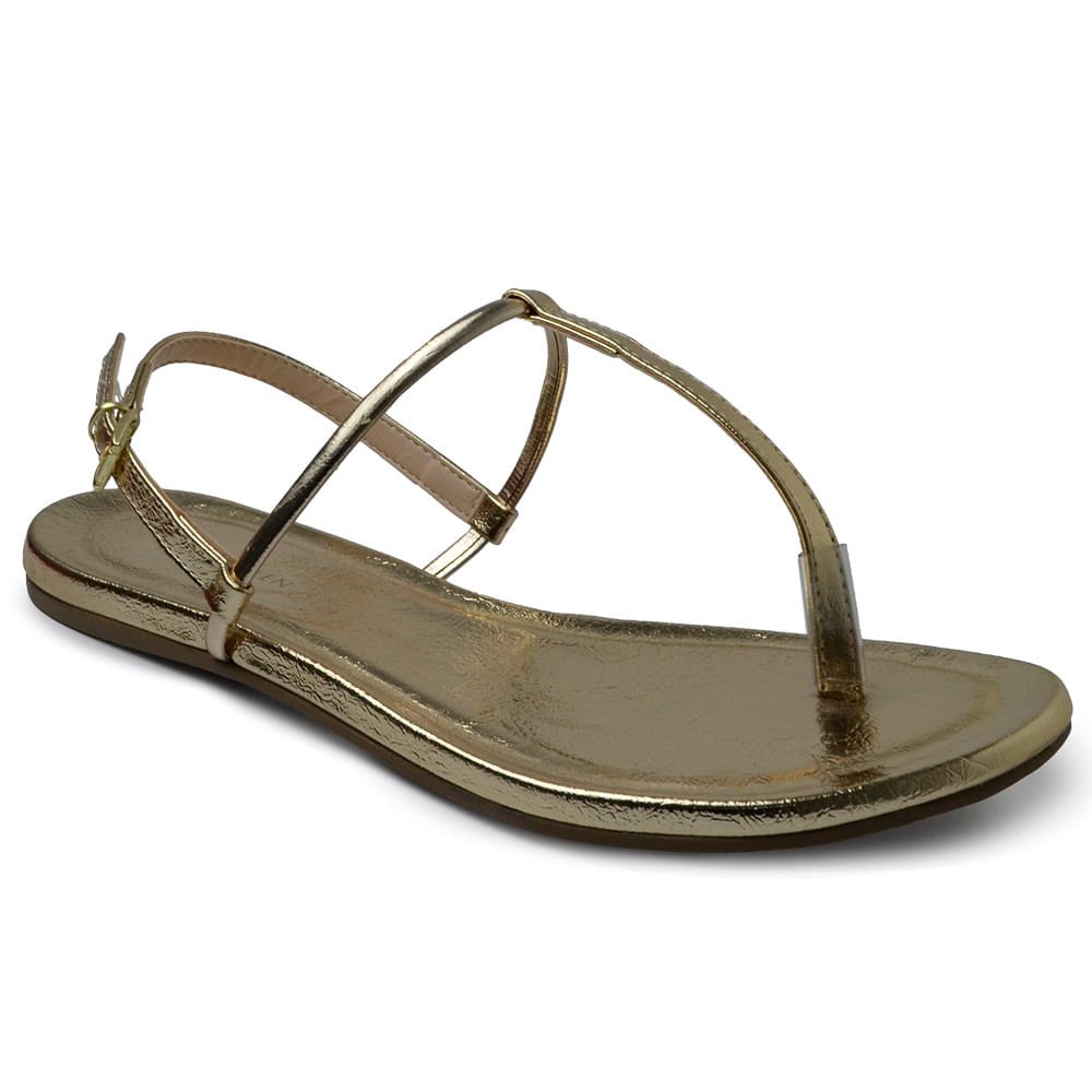 Sandália Rasteira Cazzualen Feminina 440.6809 Dourado 2