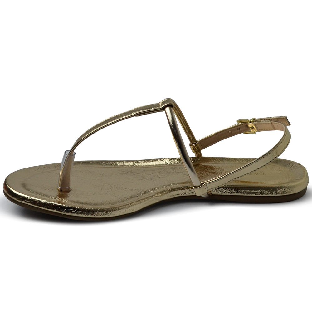 Sandália Rasteira Cazzualen Feminina 440.6809 Dourado 3