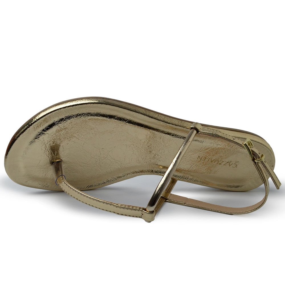 Sandália Rasteira Cazzualen Feminina 440.6809 Dourado 4