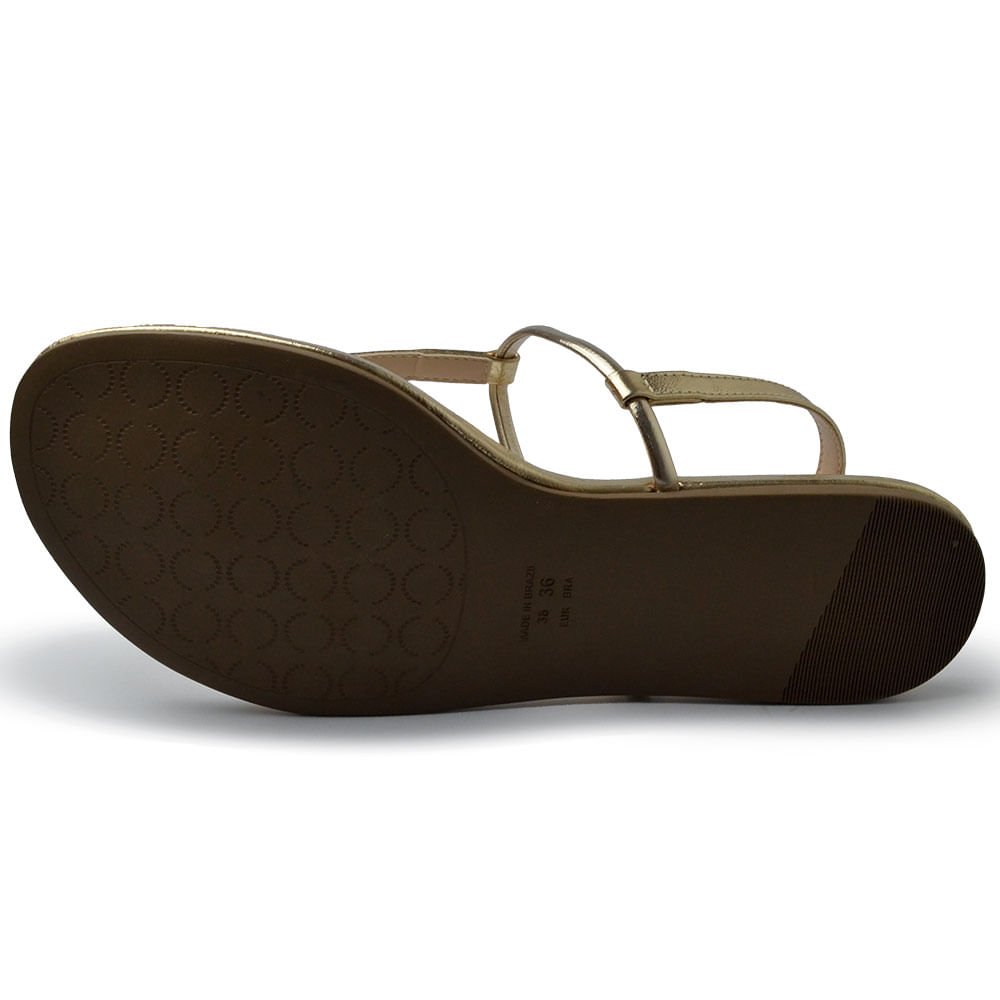 Sandália Rasteira Cazzualen Feminina 440.6809 Dourado 5