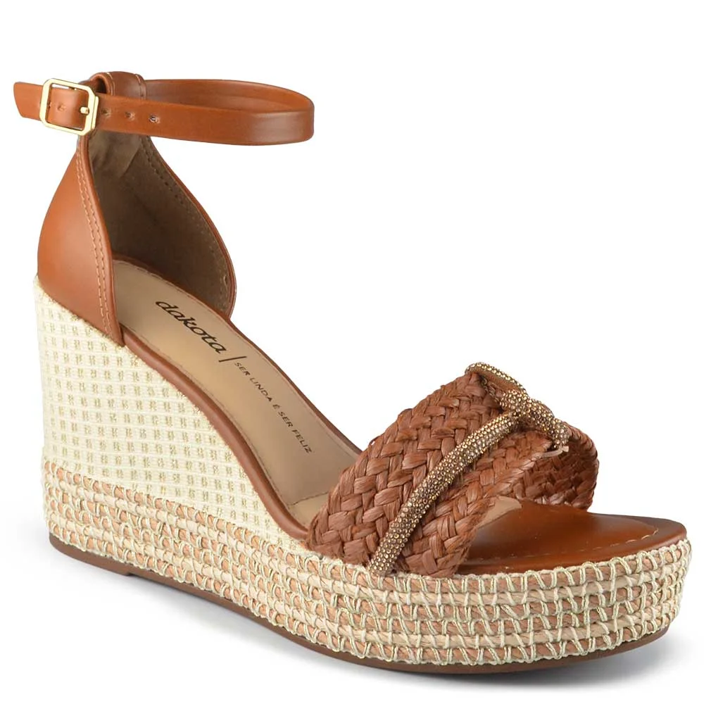 Sandália Anabela Dakota Feminina Y9873 Marrom 2