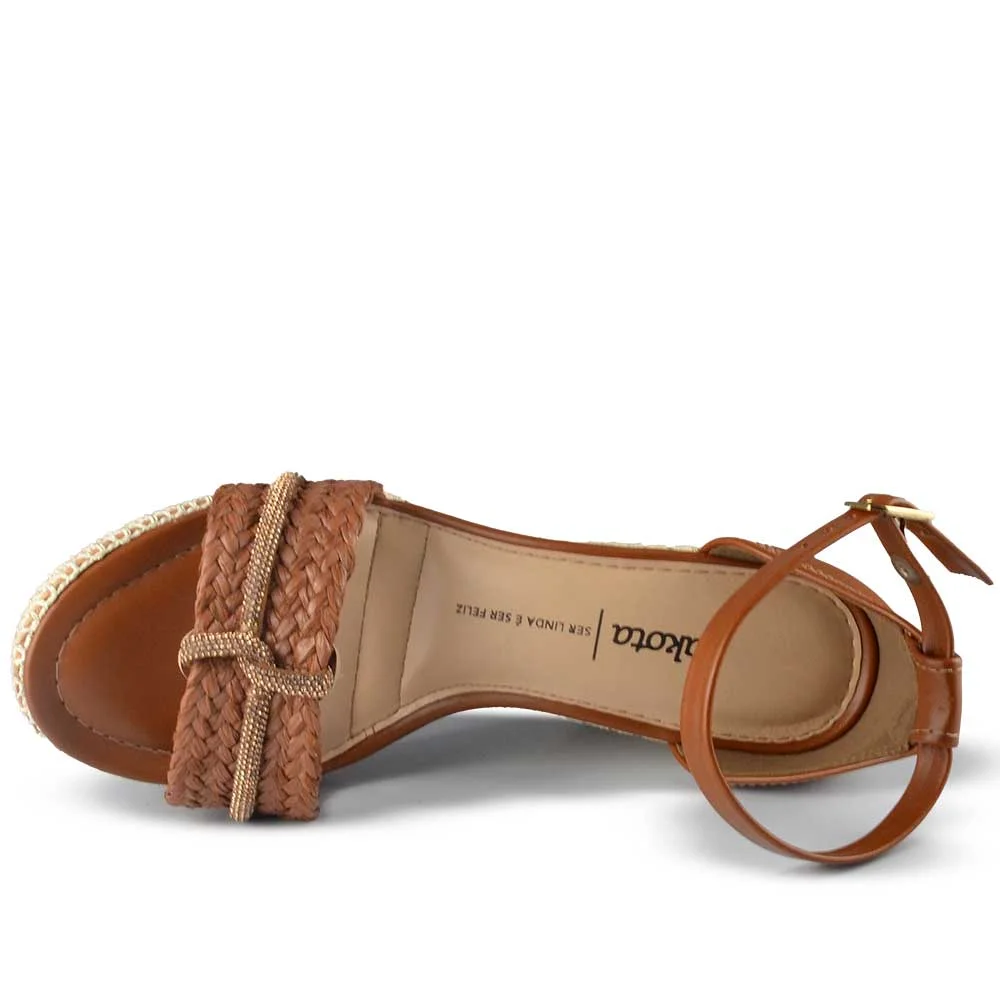 Sandália Anabela Dakota Feminina Y9873 Marrom 4