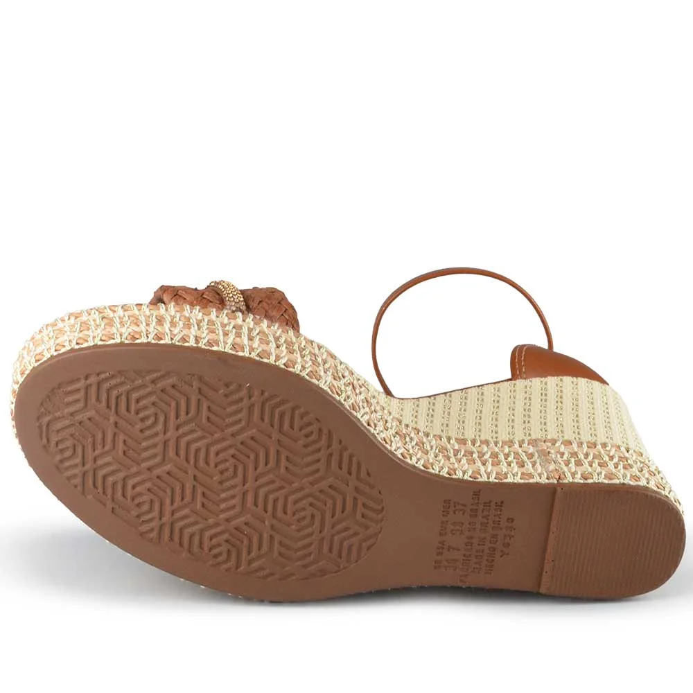 Sandália Anabela Dakota Feminina Y9873 Marrom 5