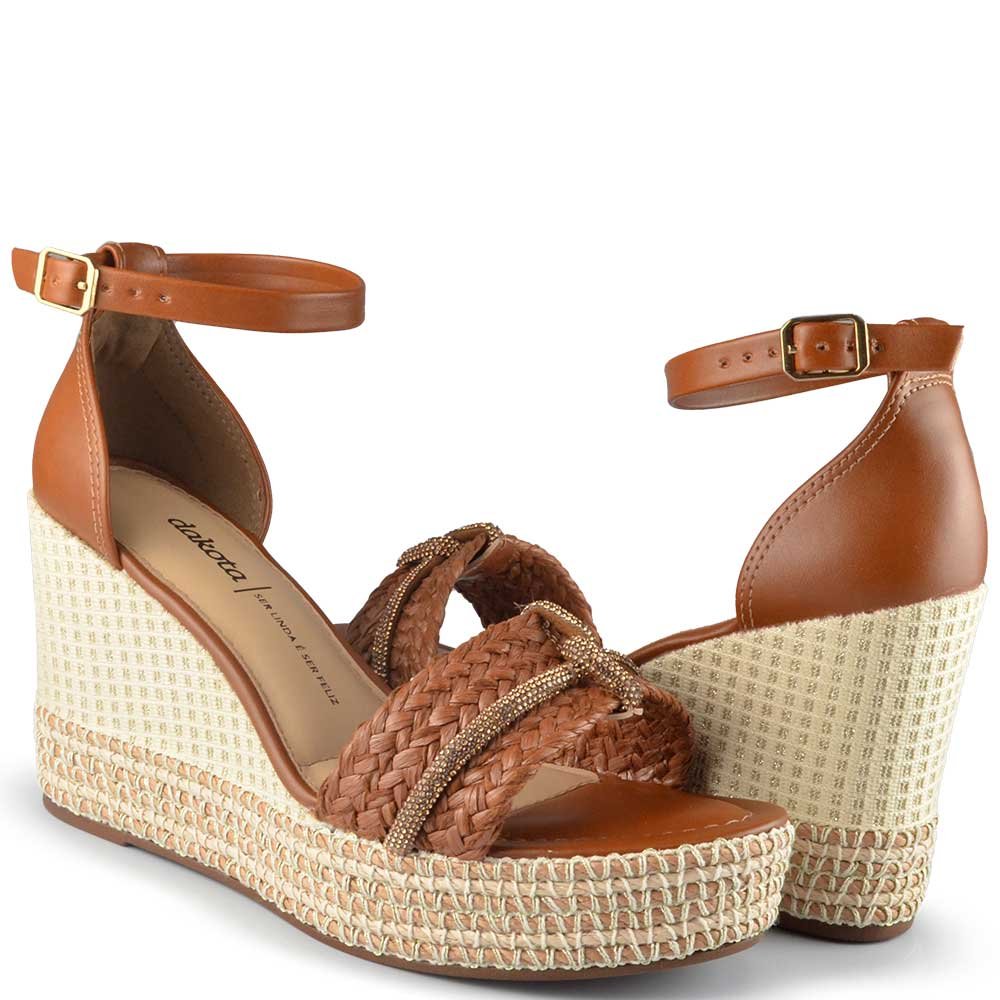 Sandália Anabela Dakota Feminina Y9873 Marrom 6