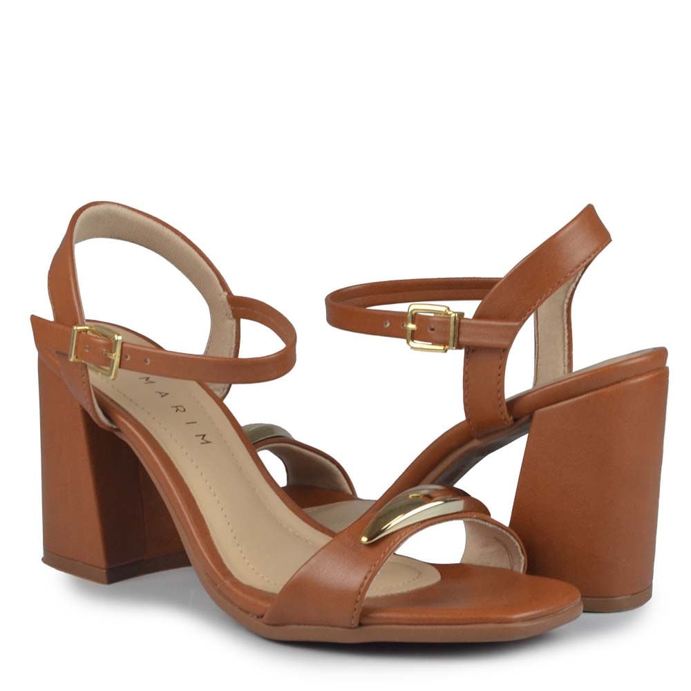 Sandália Ramarim Feminino Salto Bloco 2541202 Marrom 6