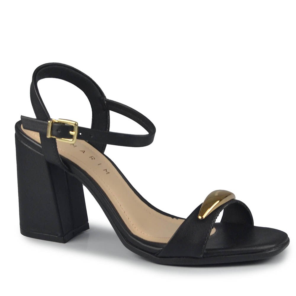 Sandália Ramarim Feminino Salto Bloco 2541202 Preto 2