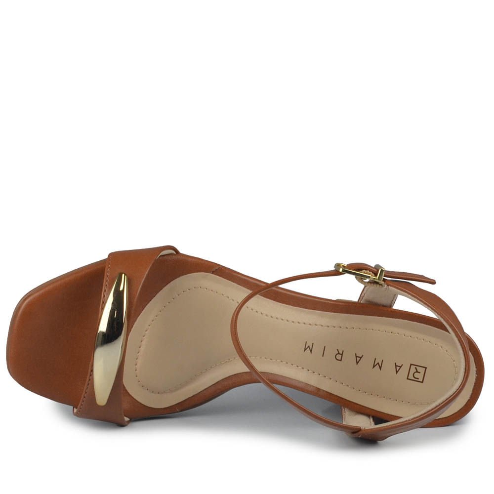 Sandália Ramarim Feminino Salto Bloco 2541202 Marrom 4