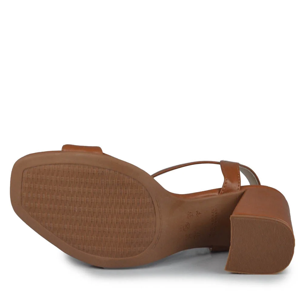 Sandália Ramarim Feminino Salto Bloco 2541202 Marrom 5