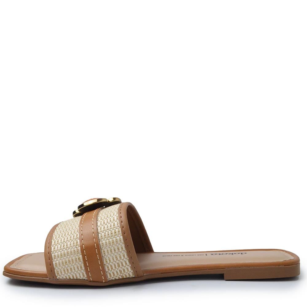 Sandália Rasteira Dakota Feminina Y9383 Bege 3