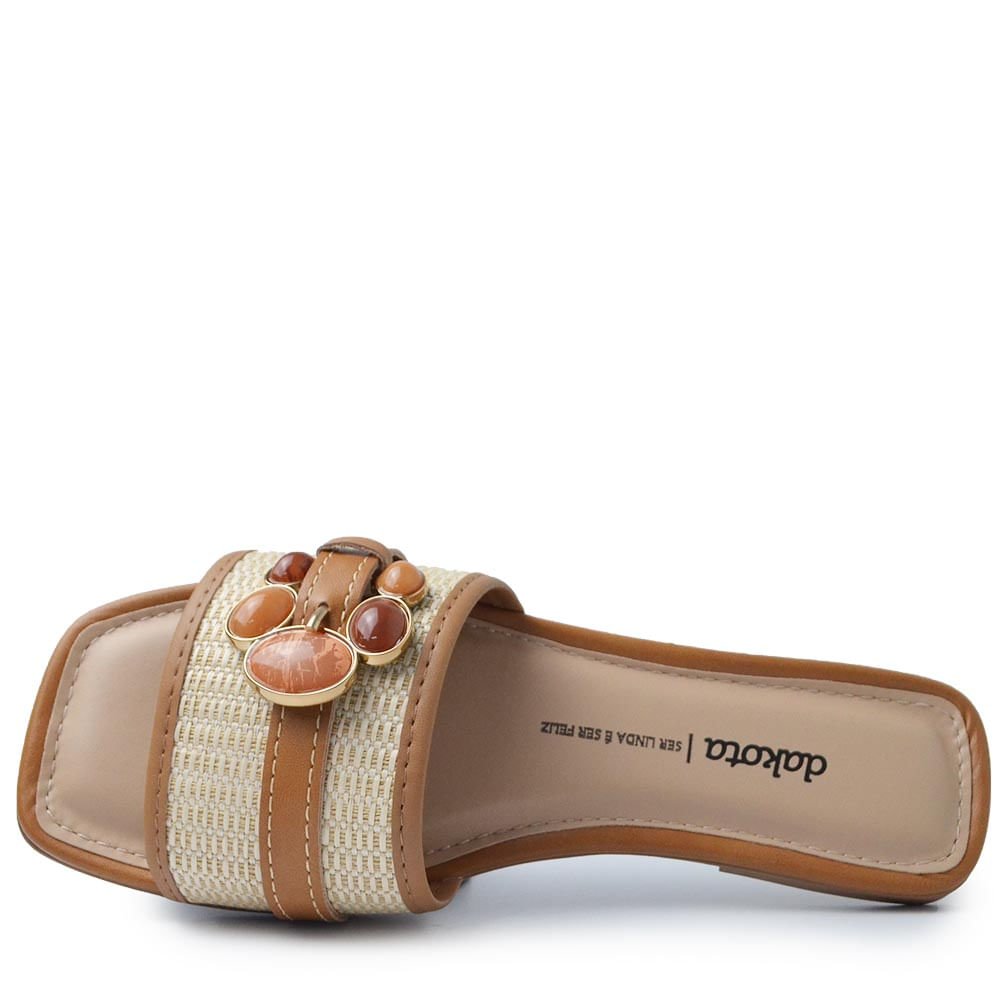 Sandália Rasteira Dakota Feminina Y9383 Bege 4