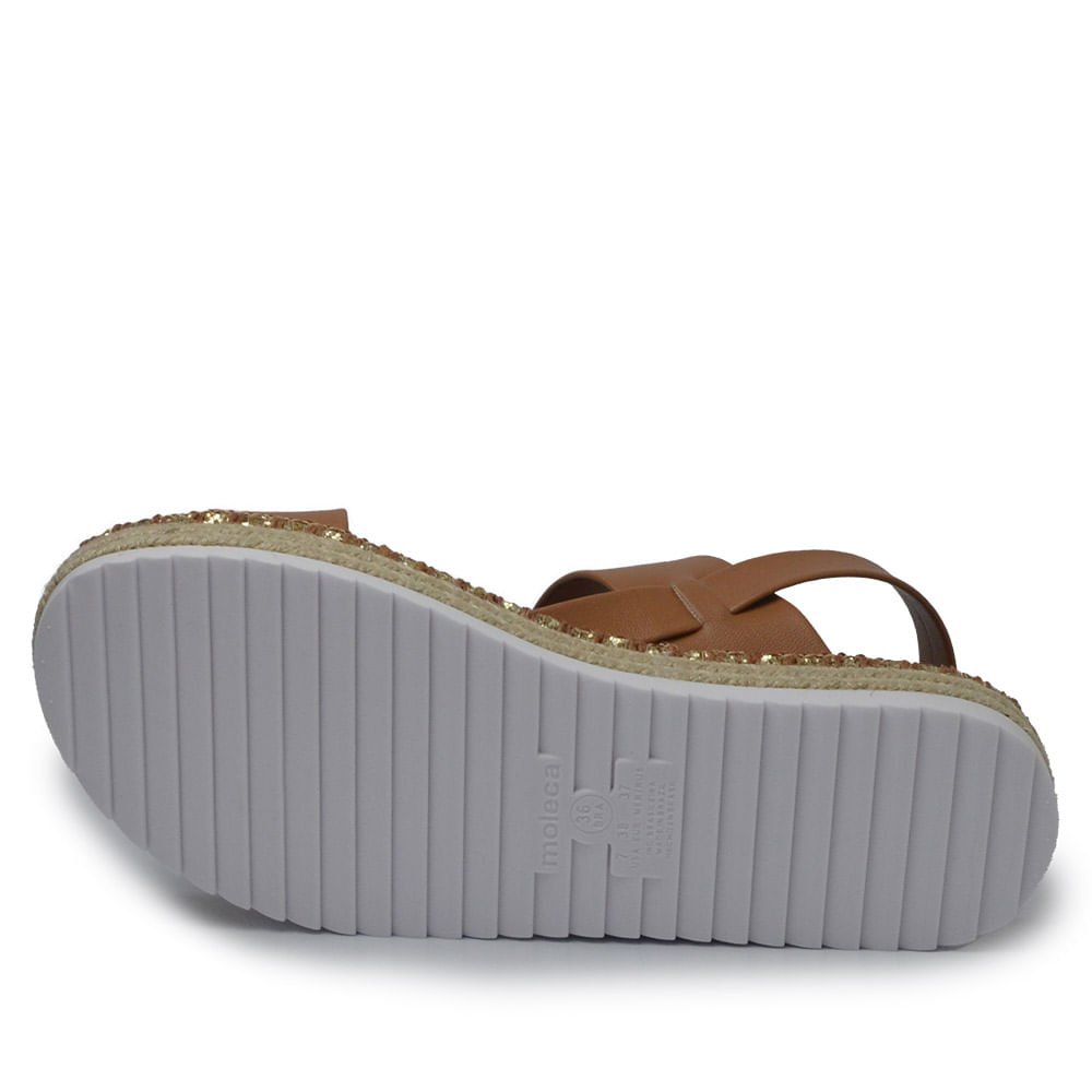 Sandália Flatform Moleca Feminina 5447.718 Marrom 5