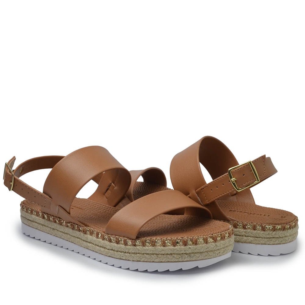 Sandália Flatform Moleca Feminina 5447.718 Marrom 6
